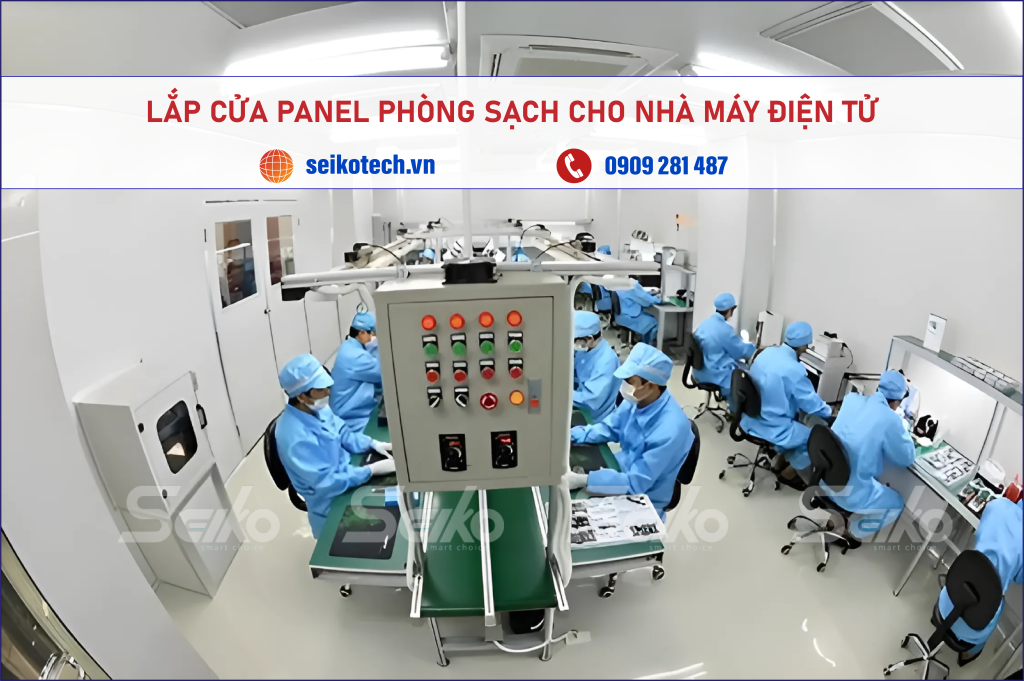 lắp cửa panel phòng sạch cho nhà máy điện tử