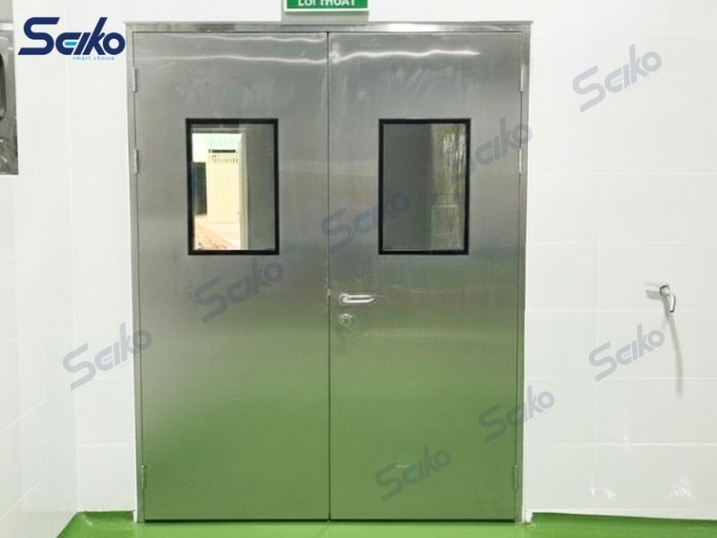 Các tiêu chuẩn kỹ thuật và yêu cầu dành cho cửa panel 2 cánh sử dụng trong phòng sạch.